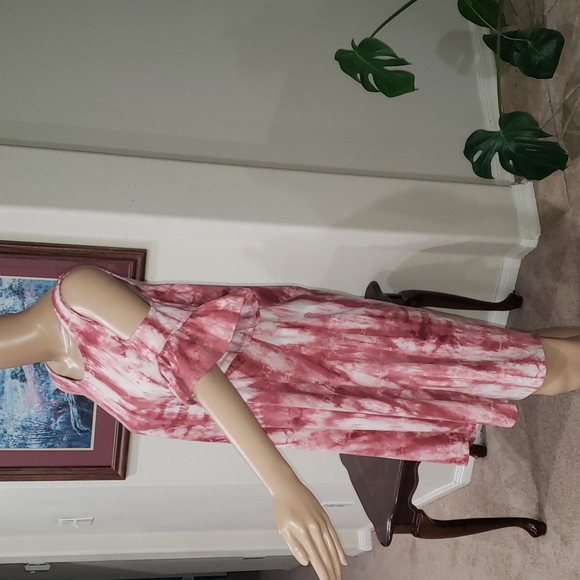 Entro L flutter sleeve cold shoulder tie dye mini super soft shift dress - Picture 3 of 7